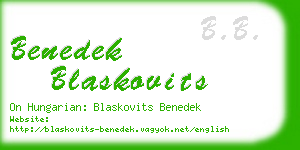 benedek blaskovits business card